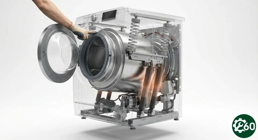 تست کمک فنر های ماشین لباسشویی